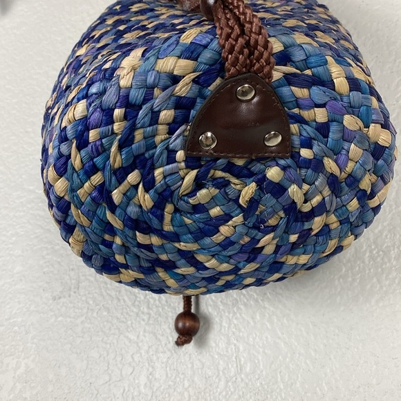 Blue and Purple cornhusk bucket backpack